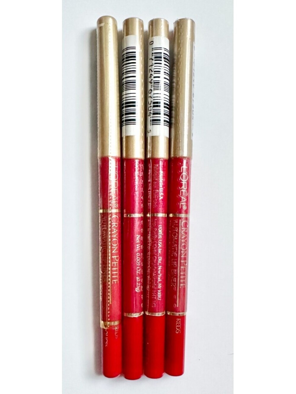 Lot of 4: NEW L'Oreal Crayon Petite Automatic Lip Liner in Reds (Sealed, 4-Pack)